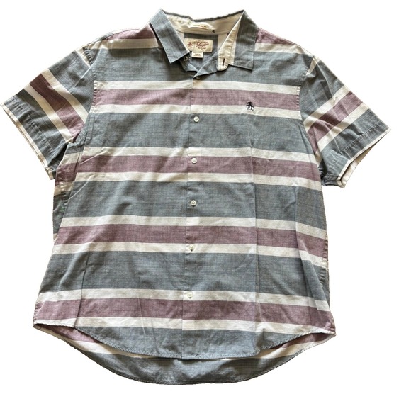Original Penguin Other - Original Penguin Mens Heritage Slim Fit Striped Short Sleeve Button Down XXL